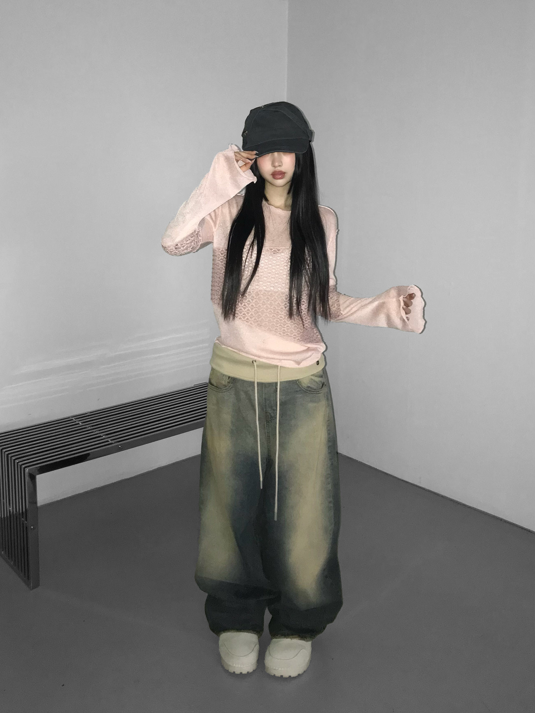 Asymmetrical Sheer Knit Top