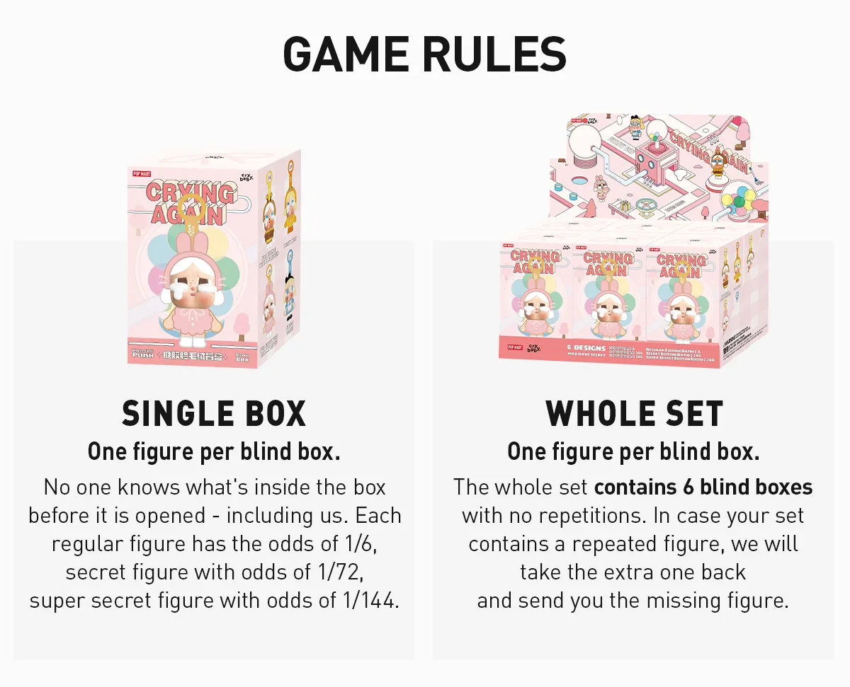 [Crybaby] Crying Again 系列搪膠臉毛絨盲盒 (日語/英語) | 1件