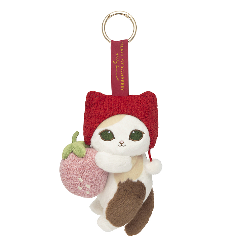 🎀【預訂】mofusand  MERCI STRAWBERRY 公仔掛飾 - Red