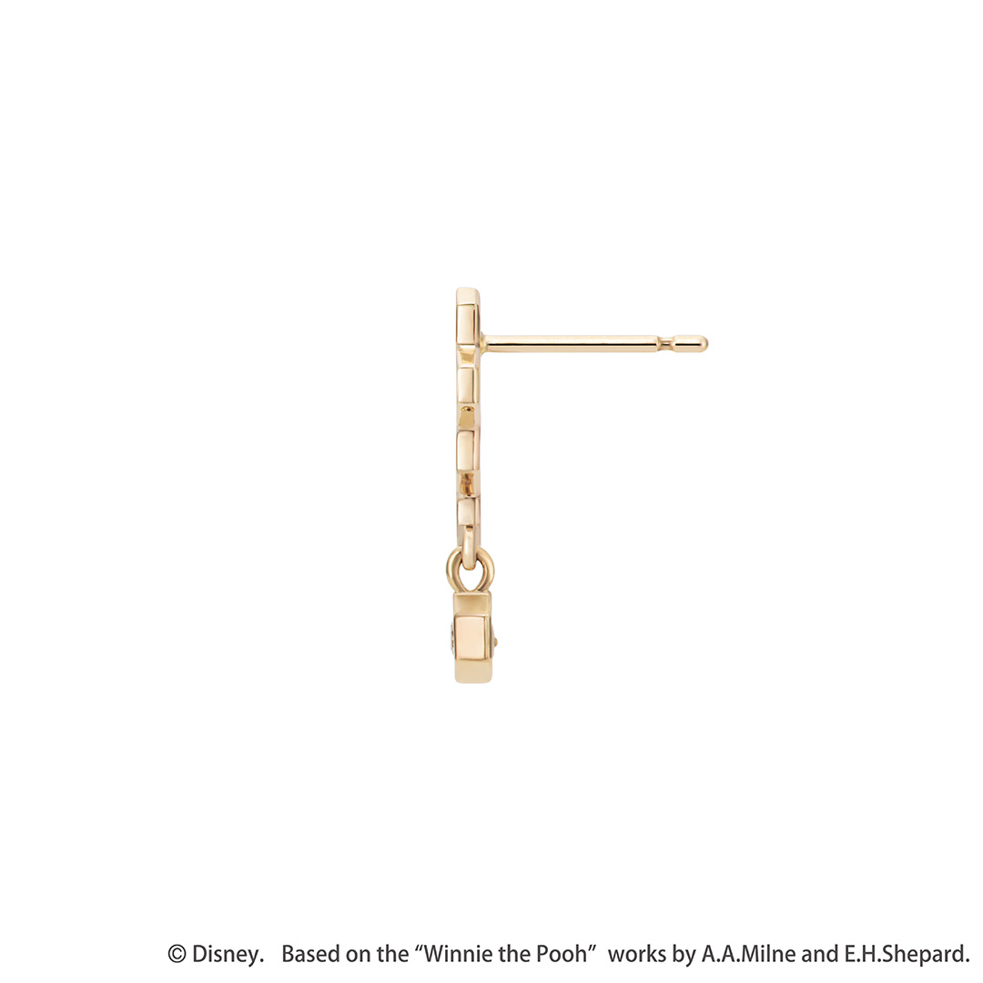 📦預購 日本限定 Disney × K.UNO 迪士尼 Happy honeycomb Winnie the Pooh 小熊維尼 K10金鑽石耳環