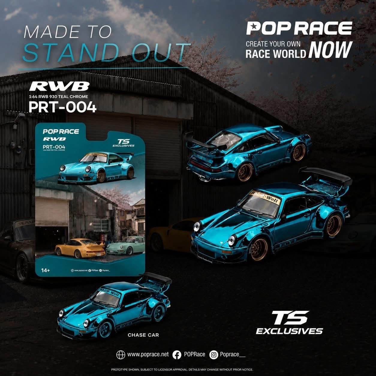 （預訂 Pre Order) POPRACE x TOKYO STATION (TS) (PRT004) – RWB 930 TEAL CHROME