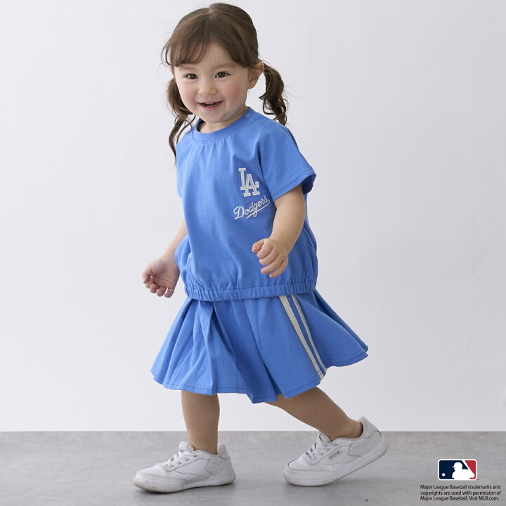 🇯🇵預訂 日本直送🇯🇵Petit Main x MLB系列三色球隊標誌上衣百摺裙上下套裝