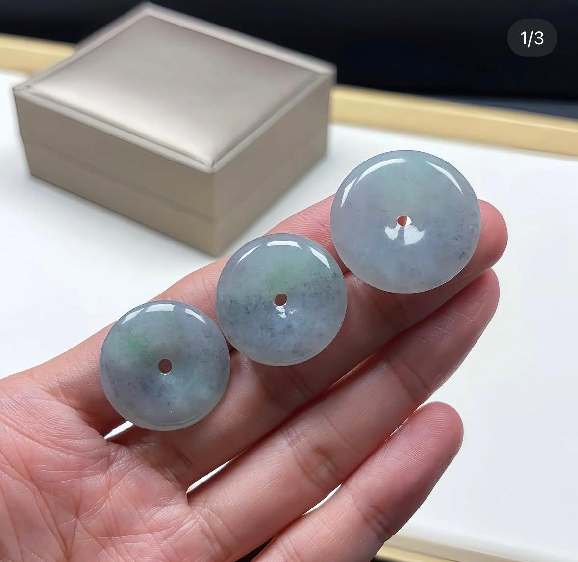 冰烏雞飄翠翡翠平安扣