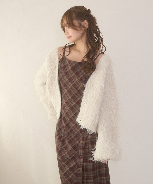 毛絨絨淨色外套