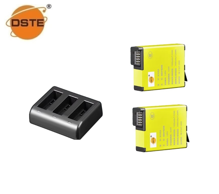 DSTE BCX204 Lithium-Ion Battery With USB Charger For DJI Osmo 360 and Osmo Action 6 / 5 Pro / 4 / 3 代用鋰電池 (CCC Certification / 3C認證)