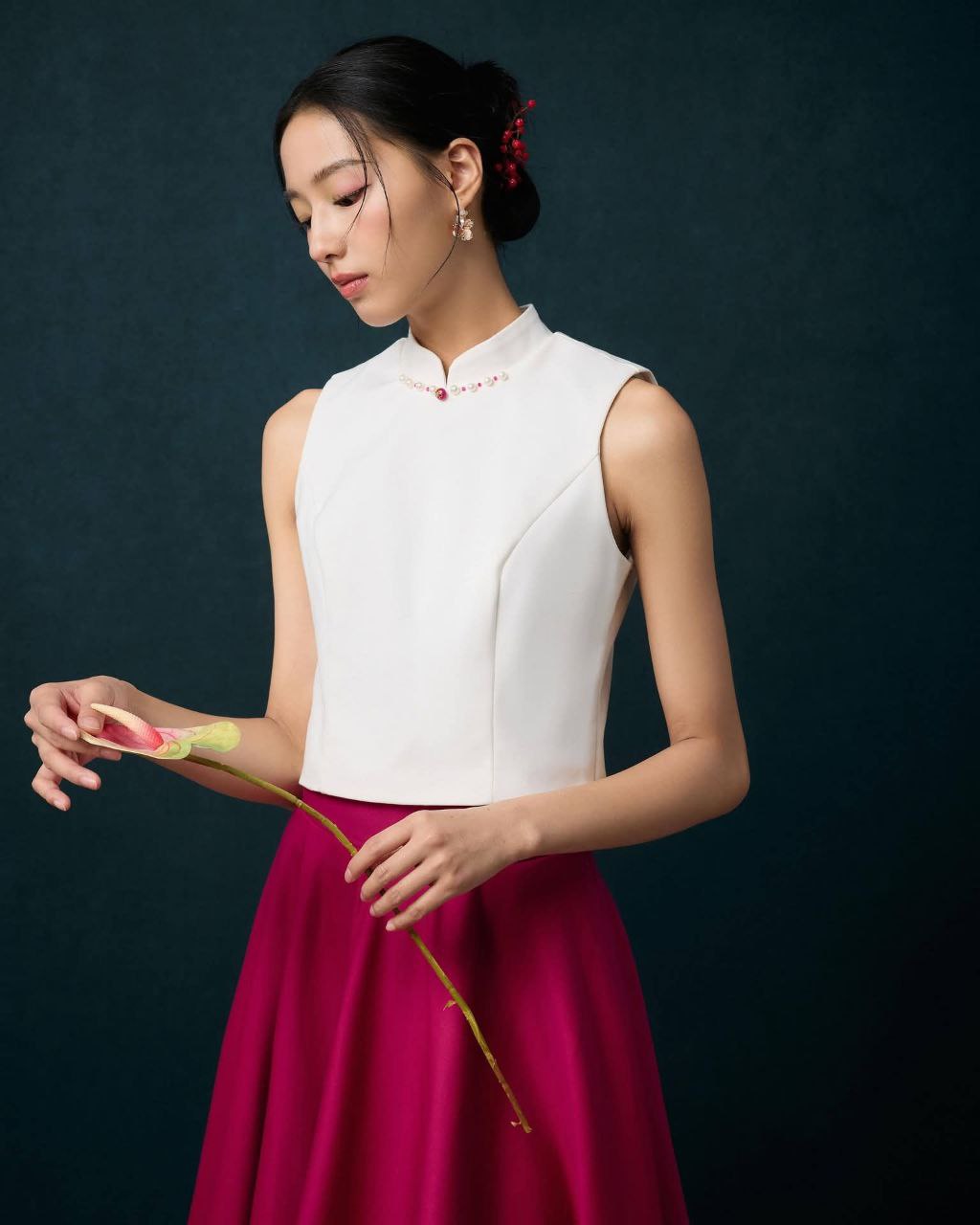 精美高腰修身长半裙 S0083