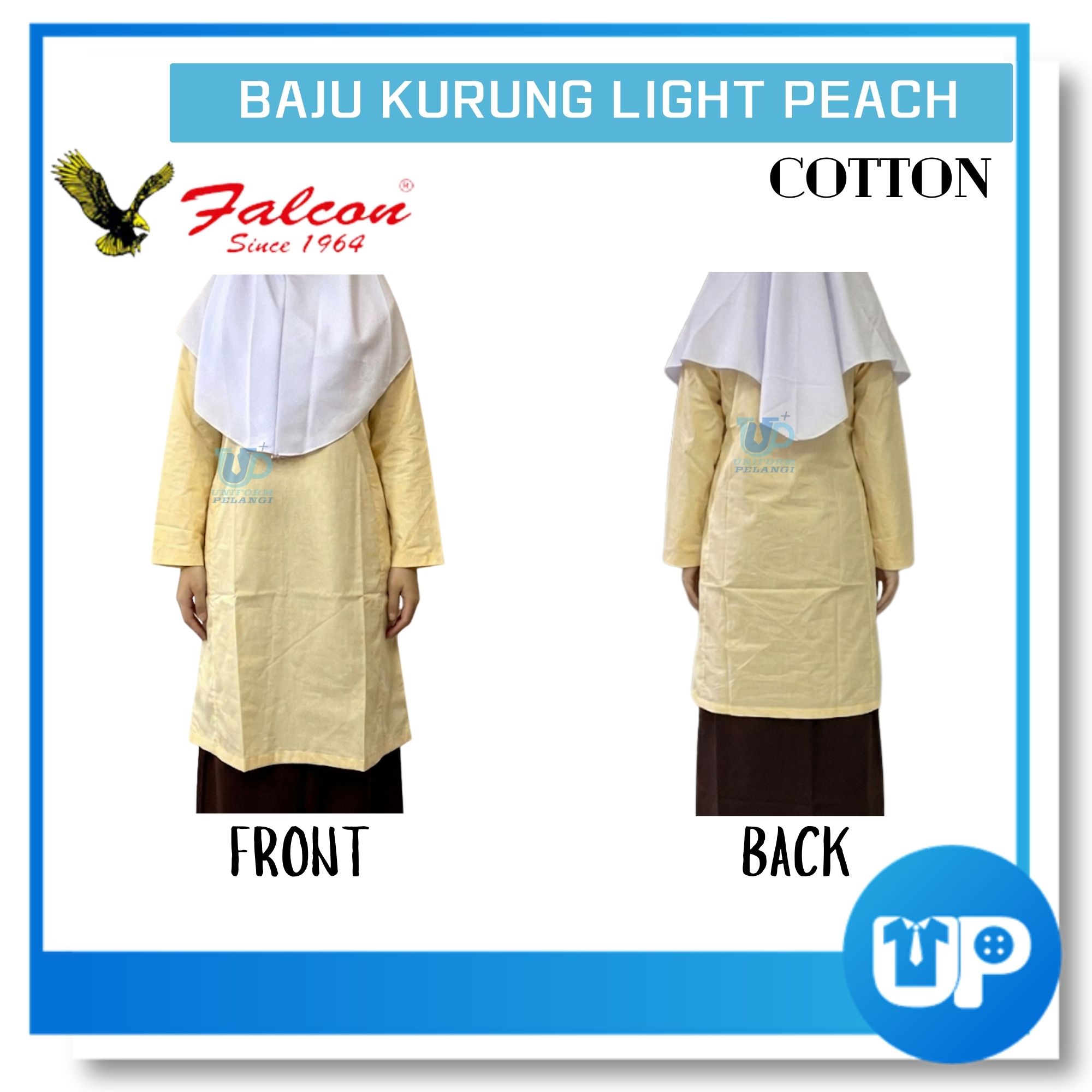 Falcon MRSM Light Peach Baju Kurung Kain Cotton Koshibo Uniform Sekolah Baju Sekolah