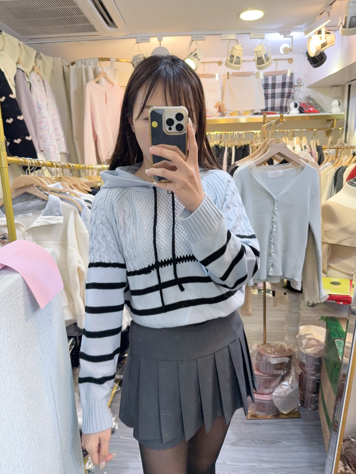 春季線針織麻織紋衛衣款