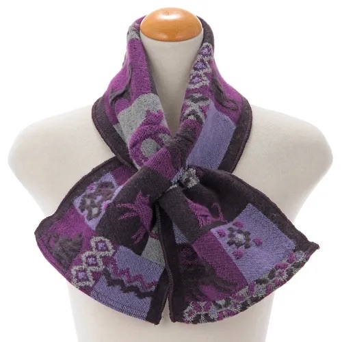 日本🇯🇵品牌Etoile原創品牌系列：法國🇫🇷製造Lachique moi🐱圖案十字圍巾🧣現貨💝