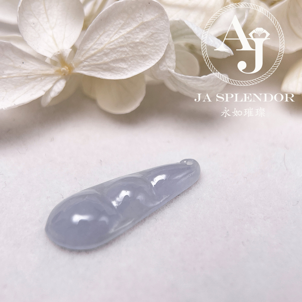 JN-1572 天然翡翠A玉 冰種紫藍四季平安福豆吊墜