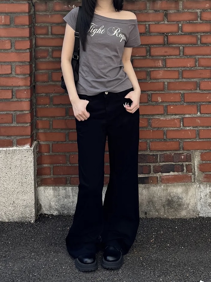 Script Wide Neck Graphic Tee