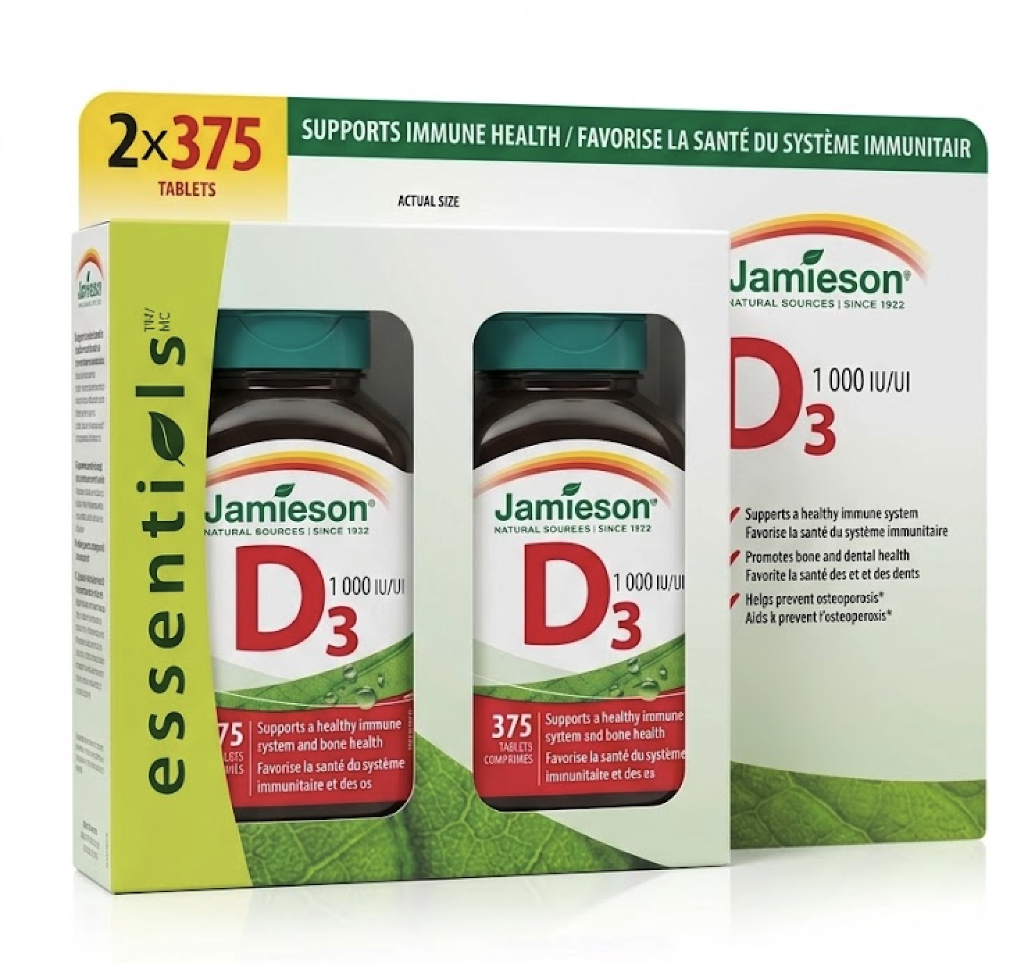 Jamieson 維他命D3（1000 IU)  375粒 2瓶裝）