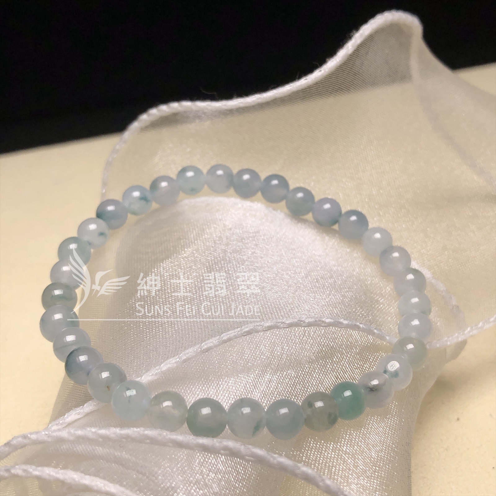冰飄藍花手串  MS00179