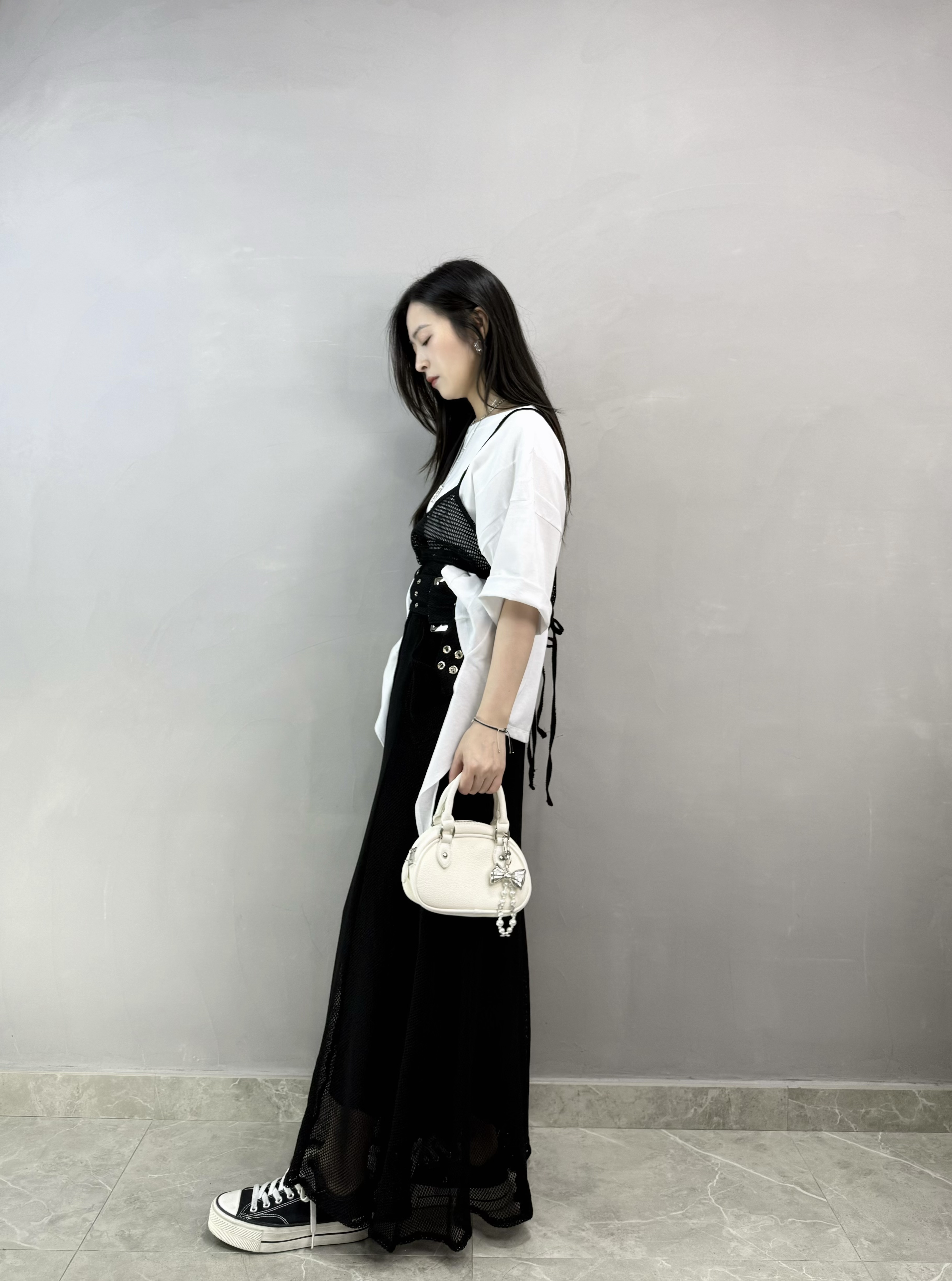 M61 窩釘Belt魚尾網裙