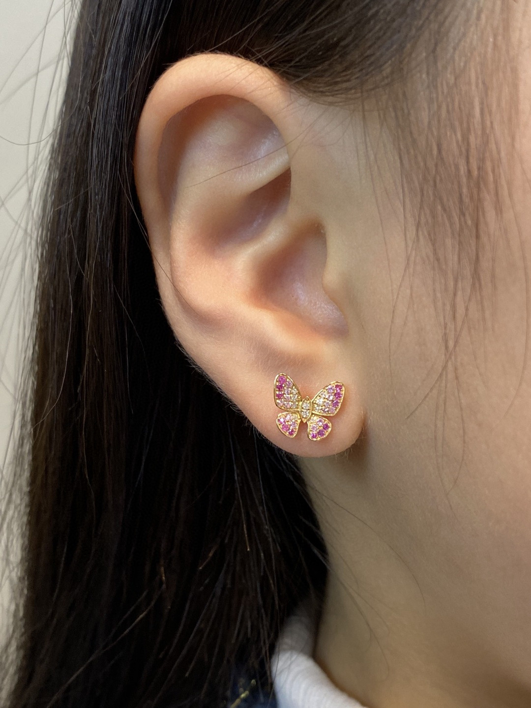 18K Pink Sapphire Earrings 