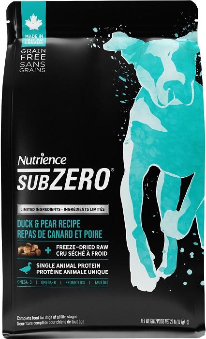 Nutrience SUBZERO 無穀物鴨肉梨食譜凍乾生食狗糧 22磅 (10公斤)