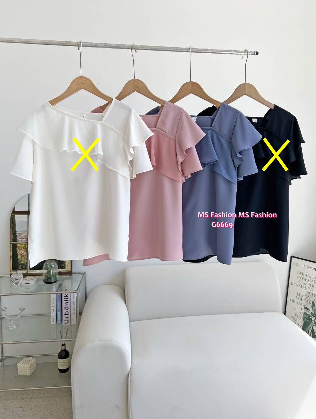 G6669 特色領ruffle top