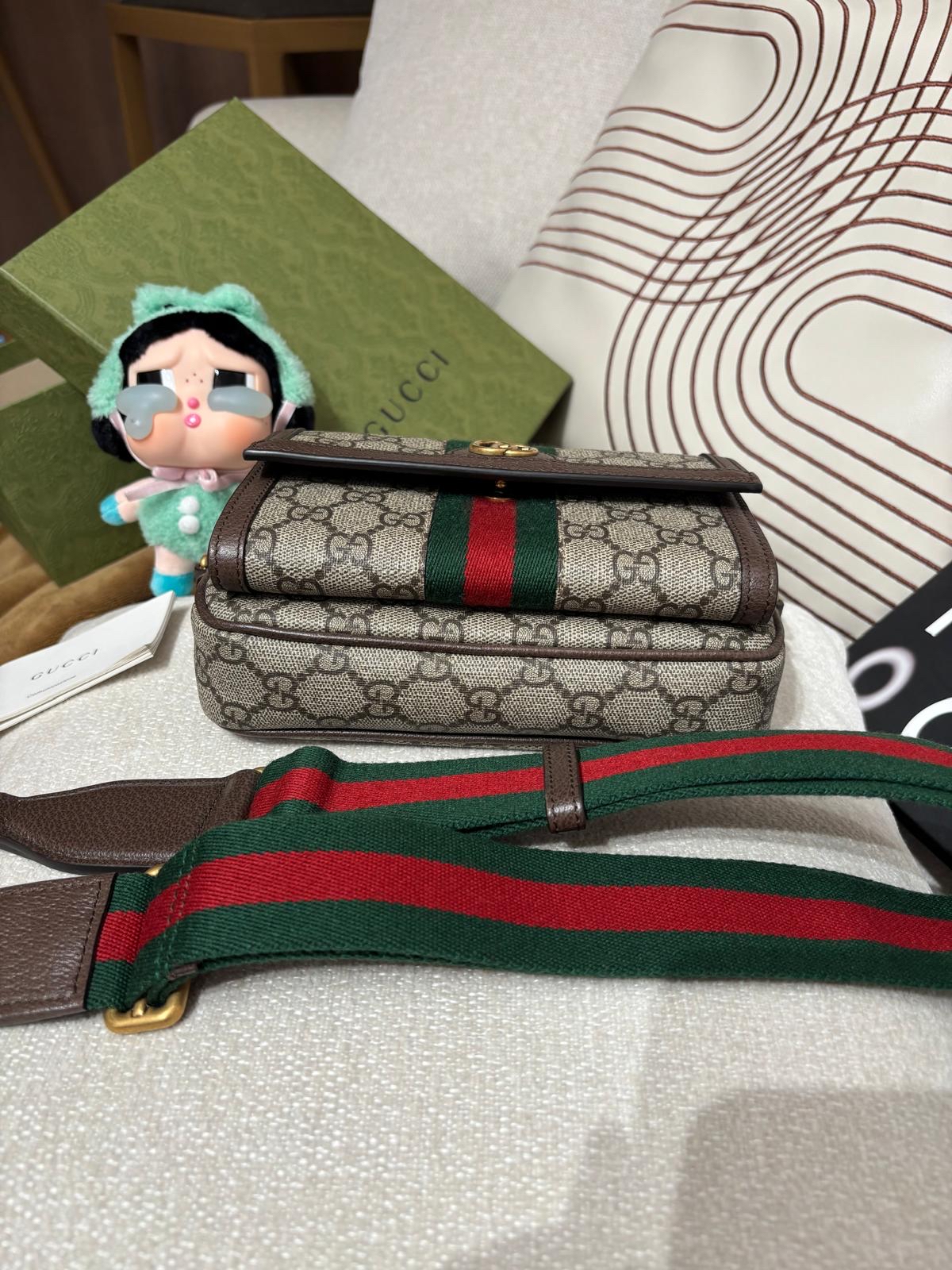 Gucci GG Ophidia Shoulder Bag 淺啡色塗層帆布肩背袋 746308 100%Authentic, Unused ✅Strap✅Booklet✅Dust bag✅Box