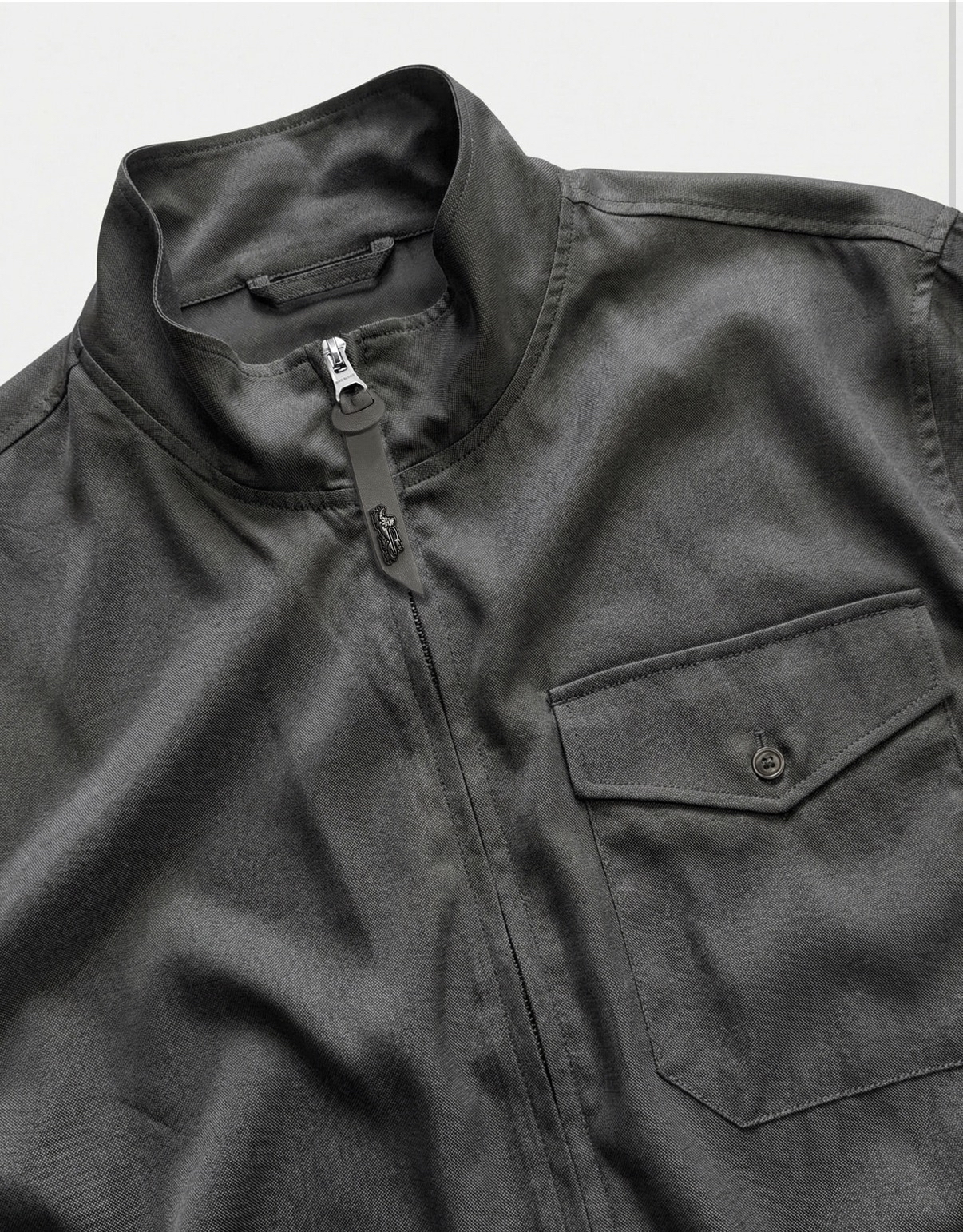 BADBLOOD [w-jkt26-042] Contour High-Neck Lightweight Bomber Shacket - Gray