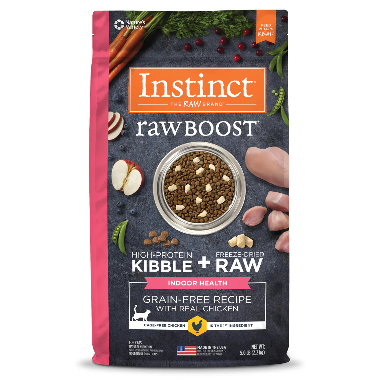 Instinct 本能 Raw Boost 無穀物 凍乾生肉系列 室內貓專用糧 雞肉 5Lbs