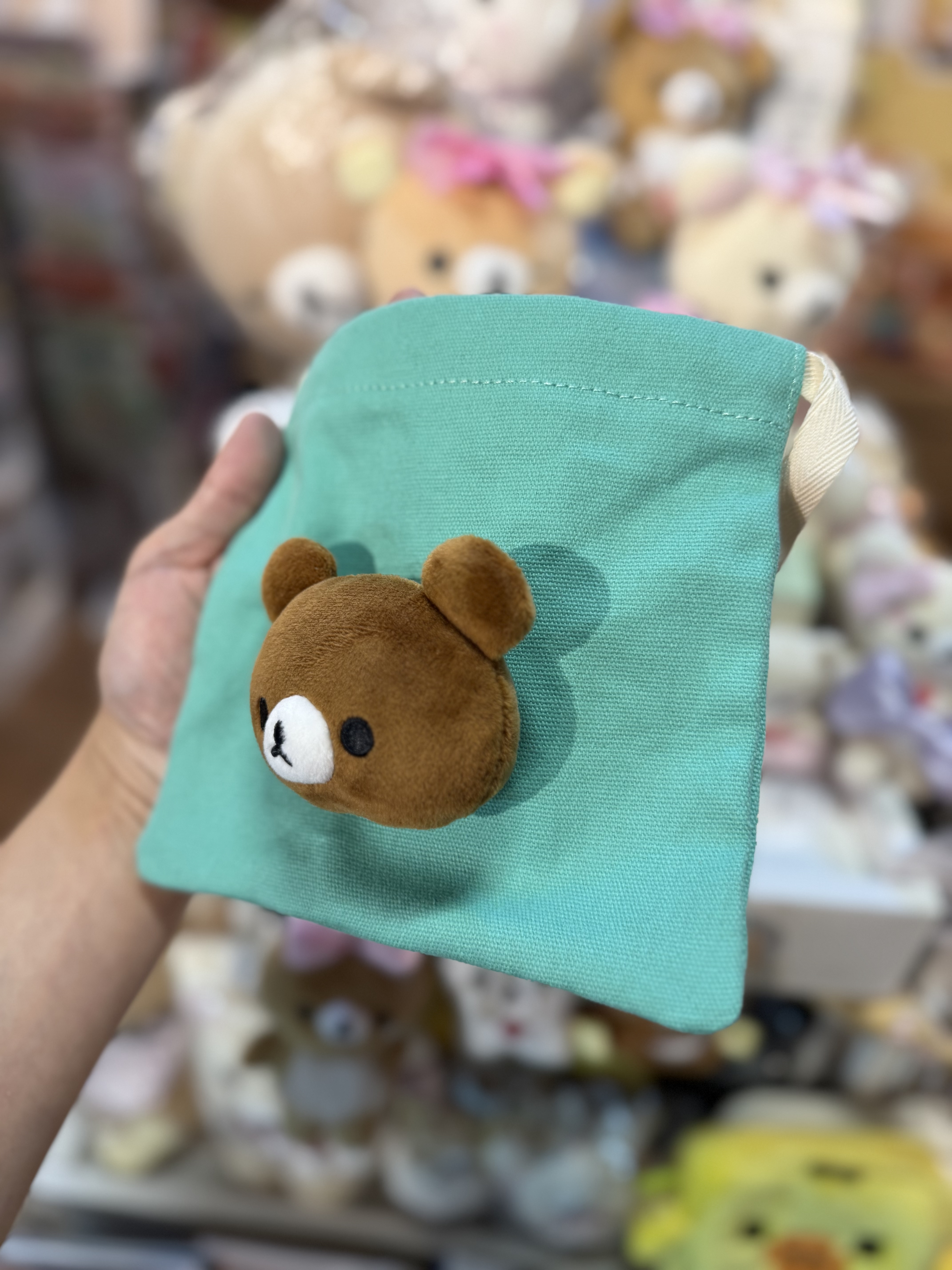 《現貨》全新日本專店限定 Rilakkuma立體頭仔索袋