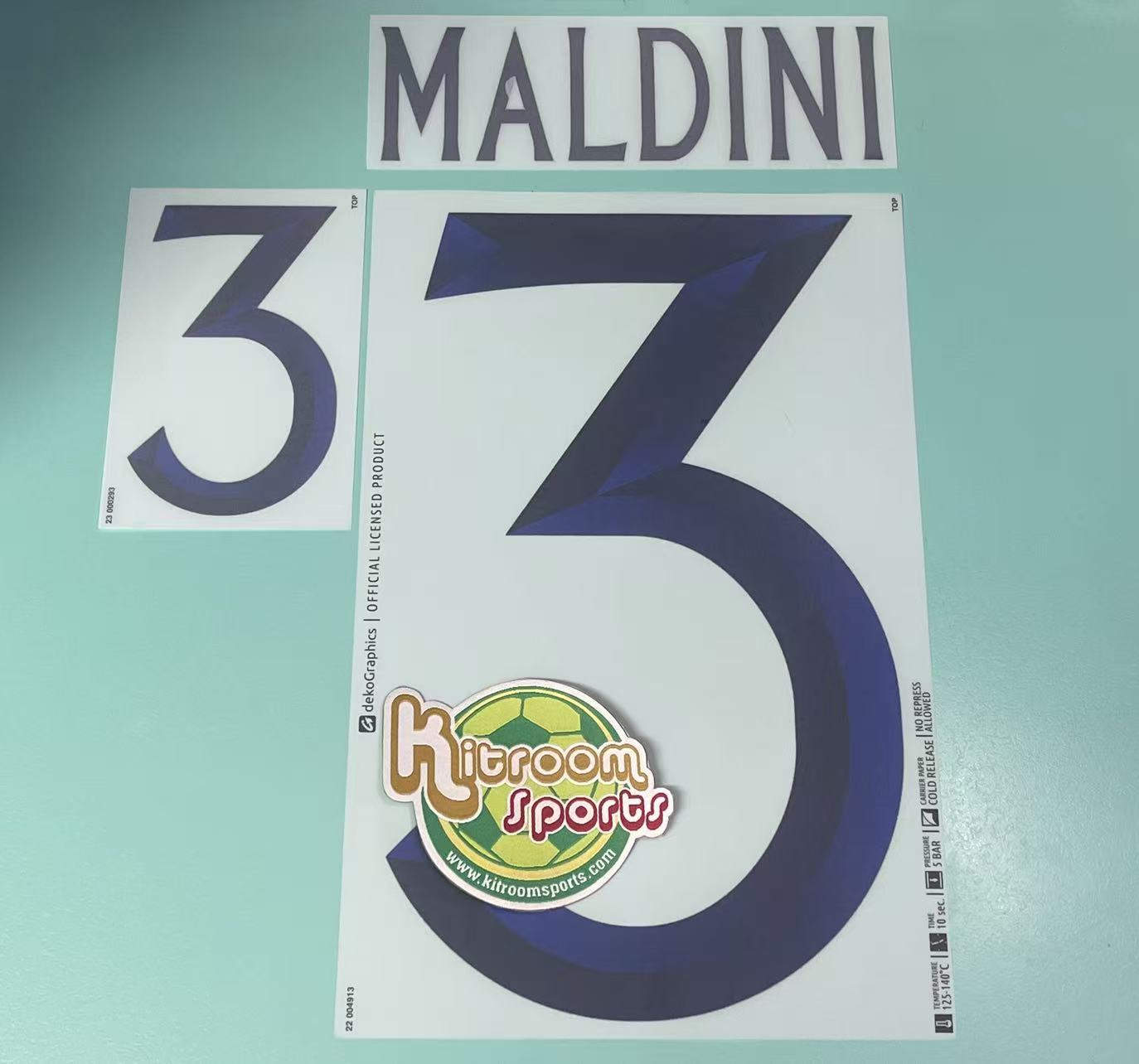2023 Italy Away Nameset #3 MALDINI