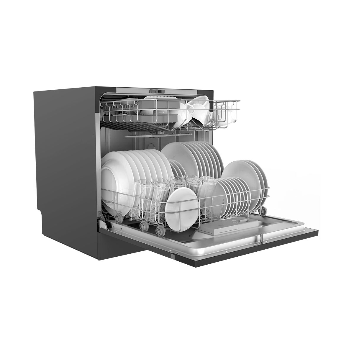 Toshiba 8 Place Settings 72°C Hi Temp Hygiene Cycle Table Top Dishwasher DW-FL22T1(B)-MY