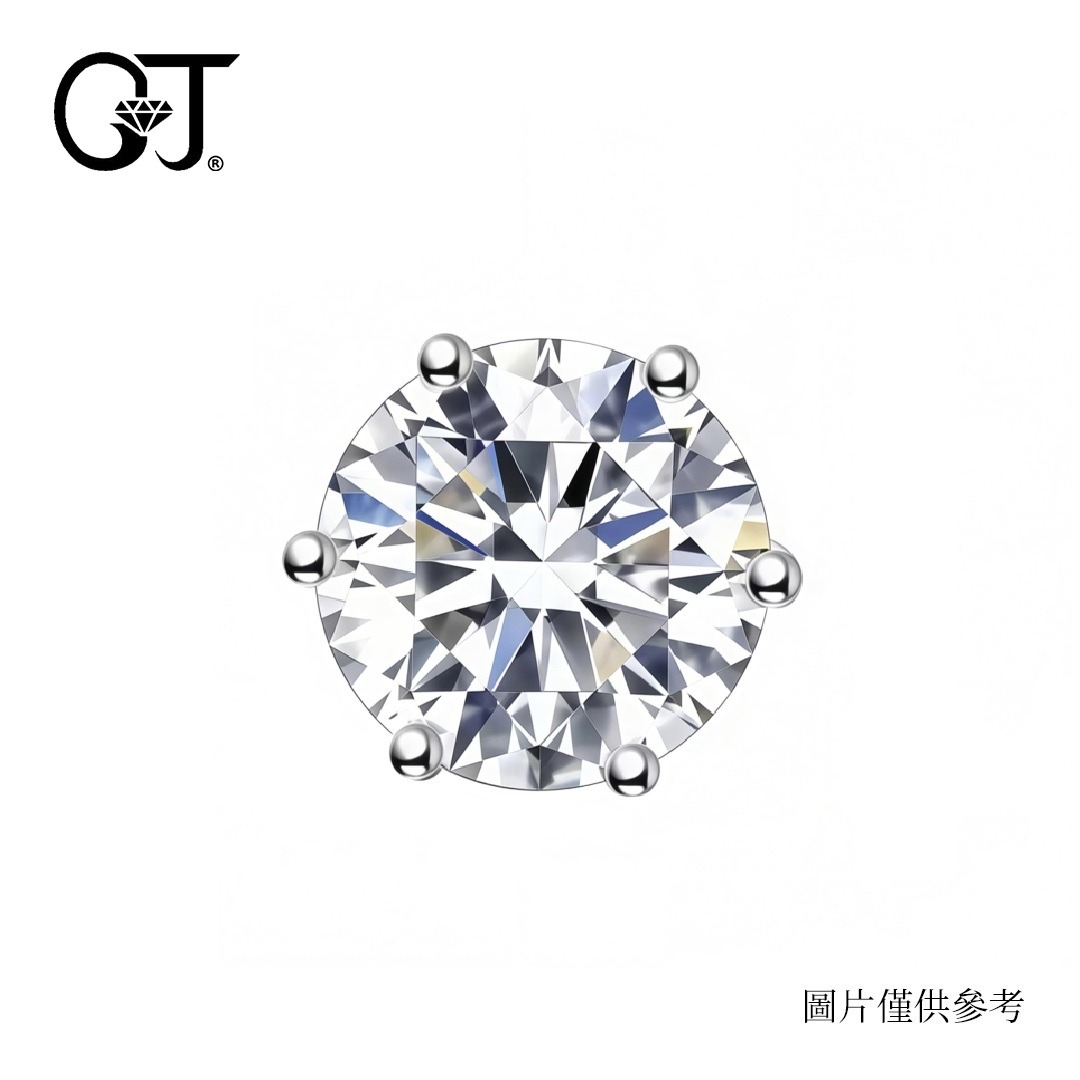 0.80ct - 0.89ct E SI2 3Ex None 80份 完美切工 無螢光（附GIA證書）Au750/18K白色黃金鑲鑽石耳環（單隻）
