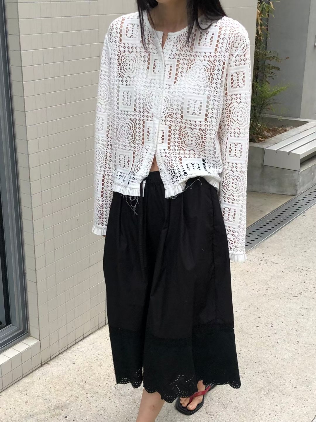 221375 啪鈕通花外套
