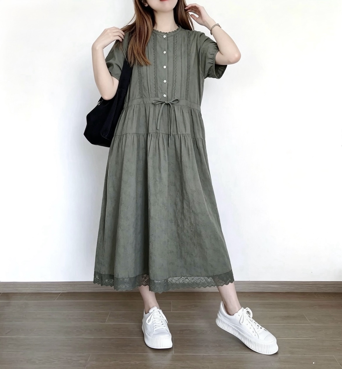 ☀️夏日優惠☀️ 日系刺繡花邊束繩Ops