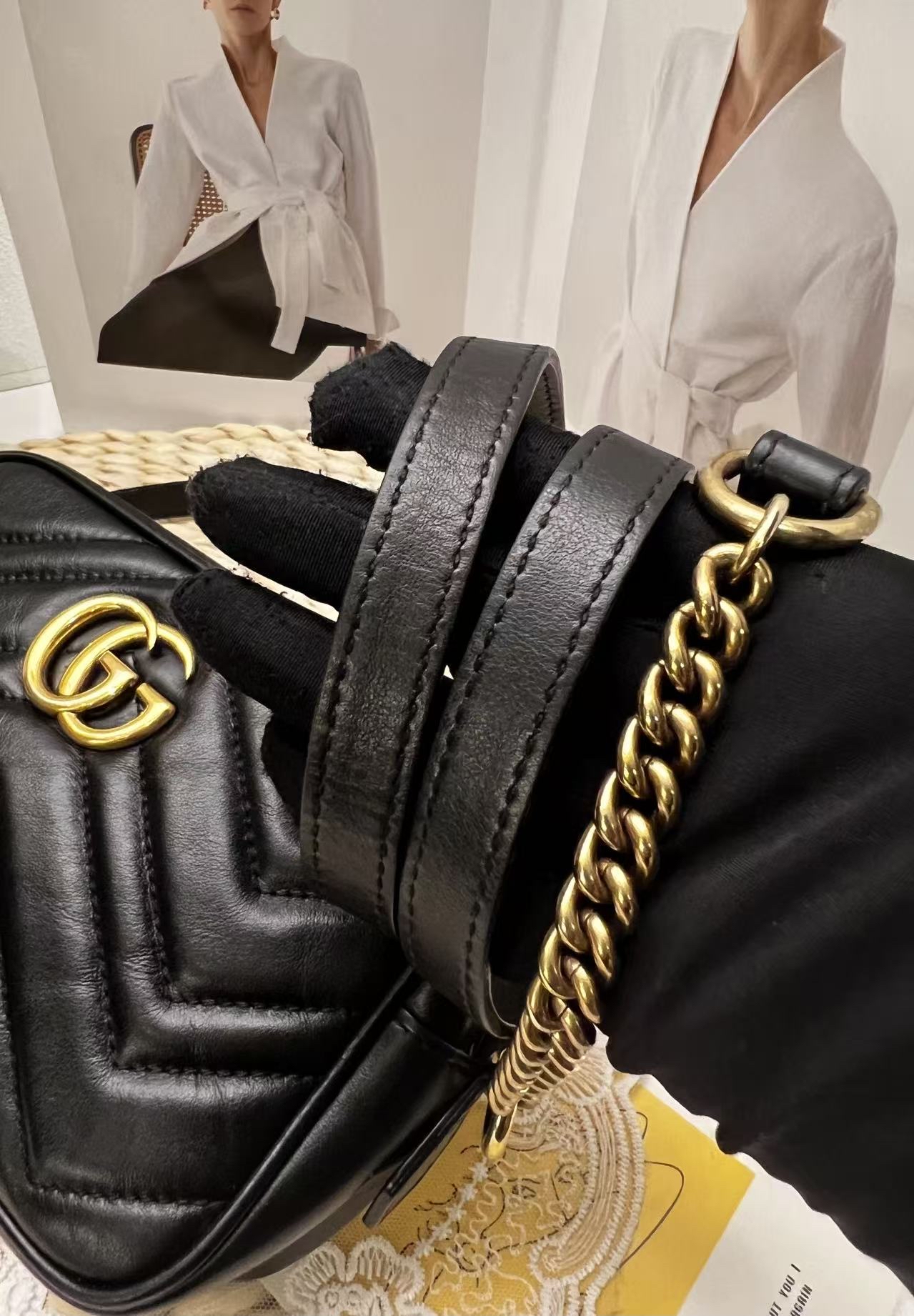  GUCCI Marmont Matelassé Leather Camera Bag