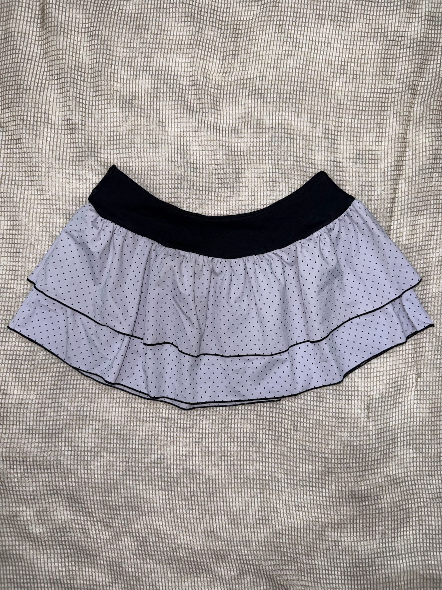 Contrast Waistband Layered Frill Mini Skirt