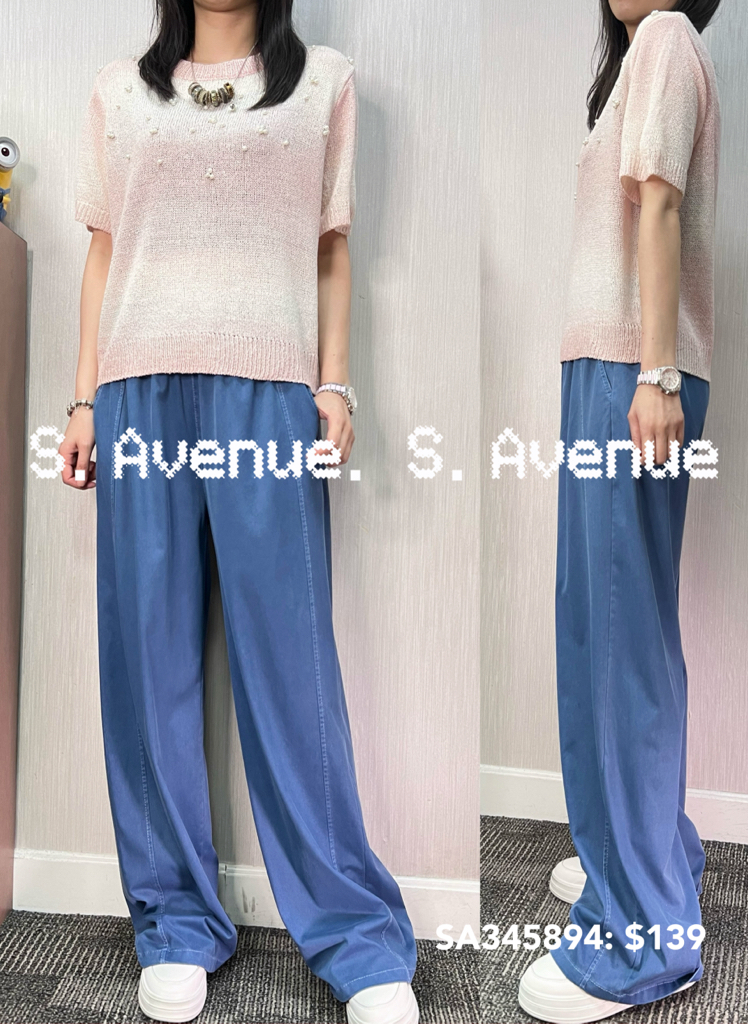 SA345894: 短袖漸變色珠珠top