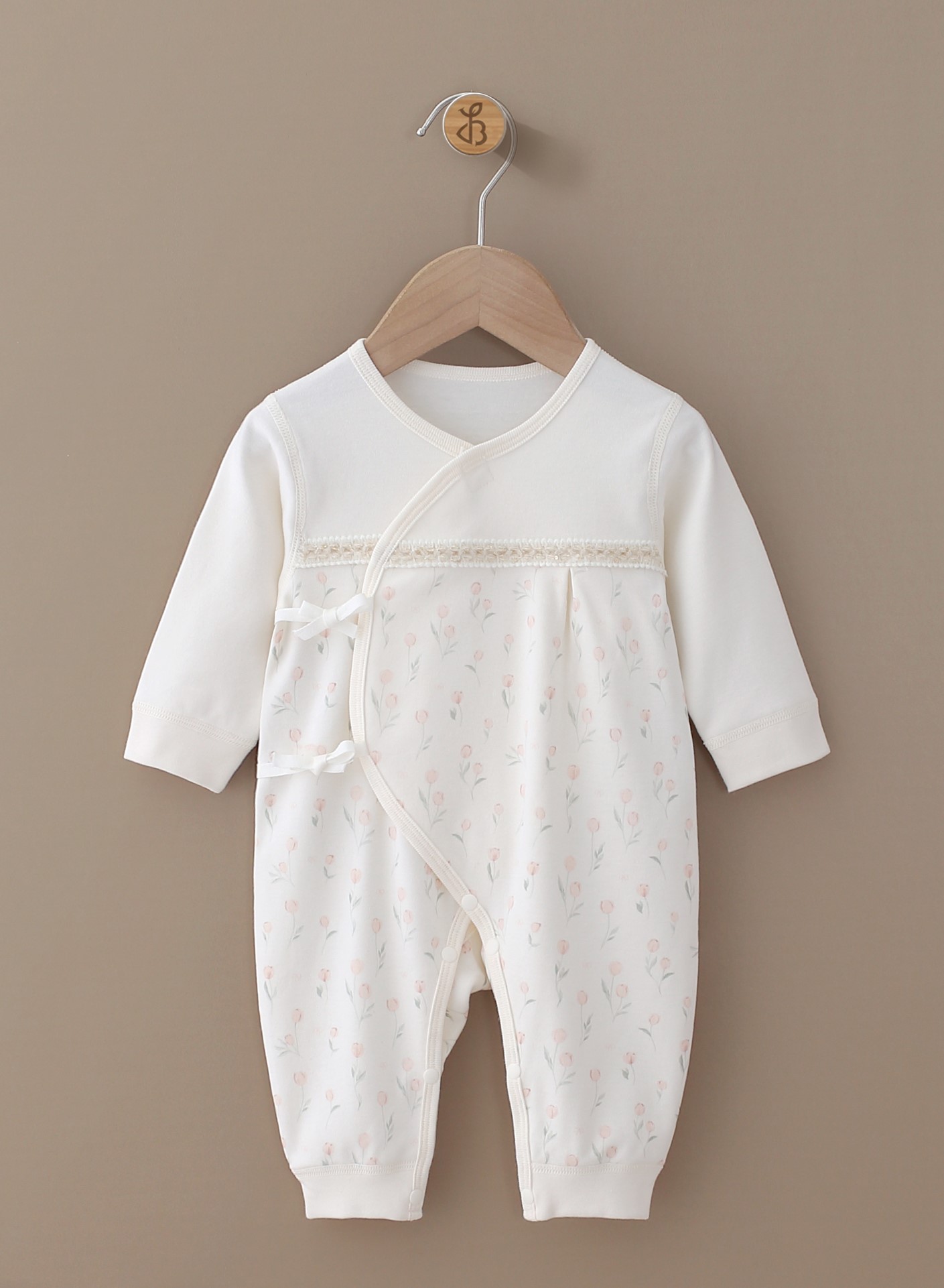 純棉和尚袍 - 米黃玫瑰 YB09187 Baby Kimono (100% Cotton)