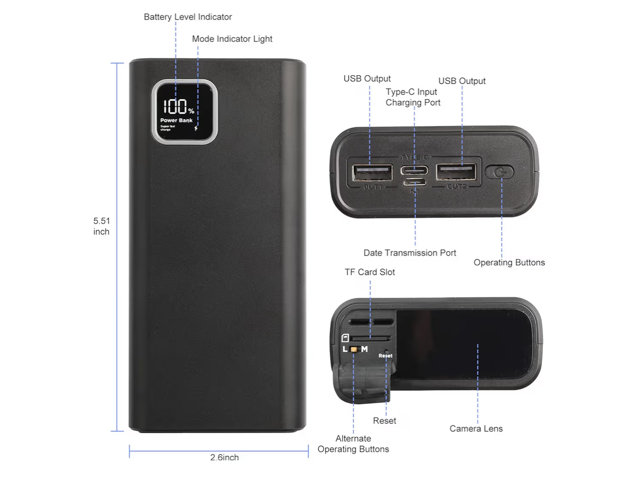 2K 移動電源造型針孔攝影機