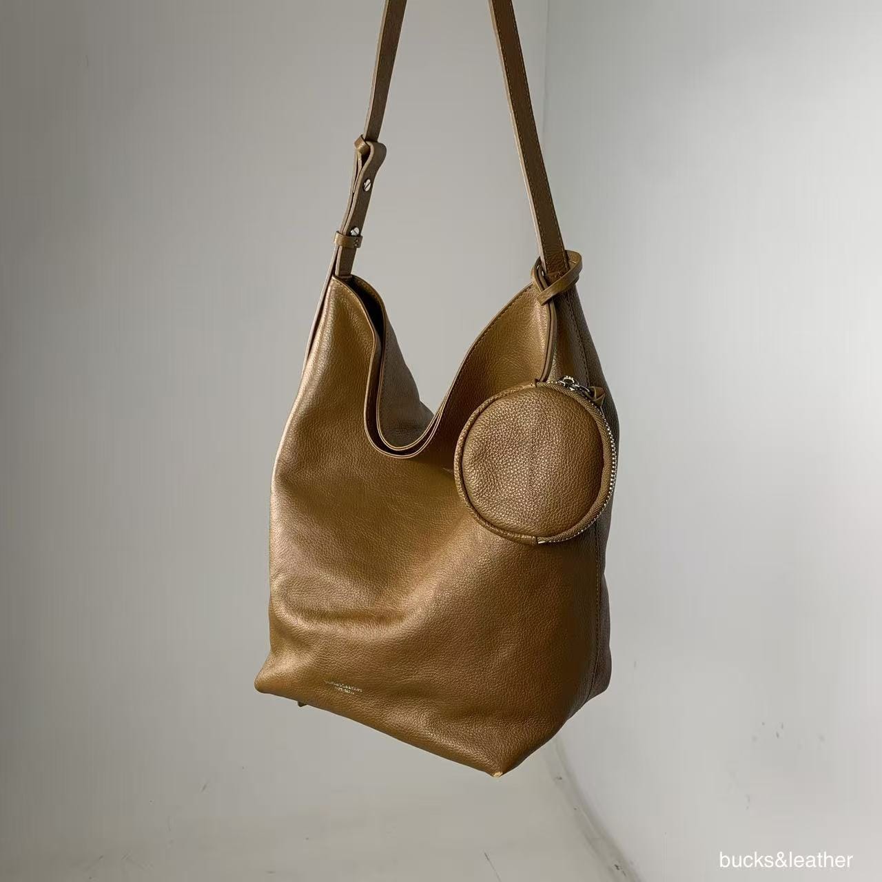 Maison Draped Leather Hobo Tote