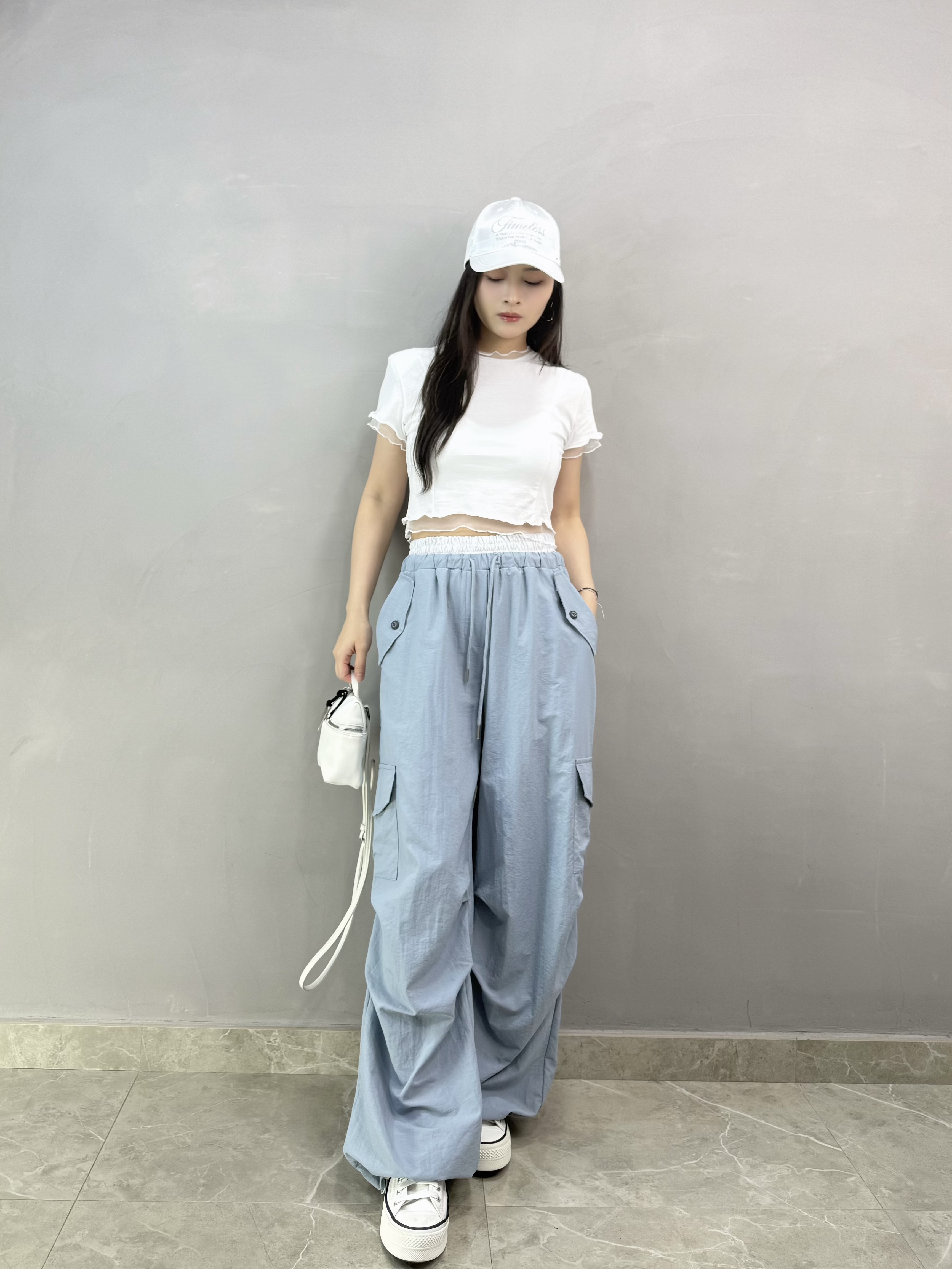 Z63 木耳網邊短Tee