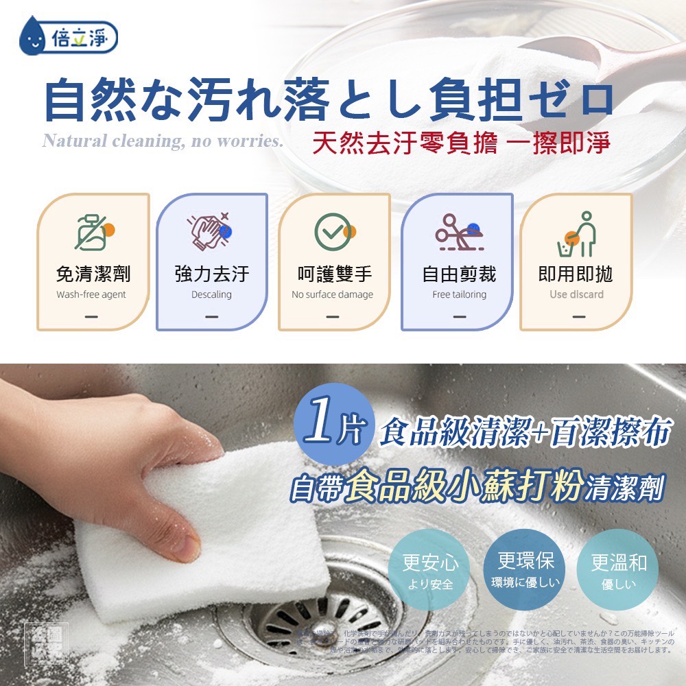 倍立淨-萬用小蘇打去污百潔布24入 (*1套2盒)