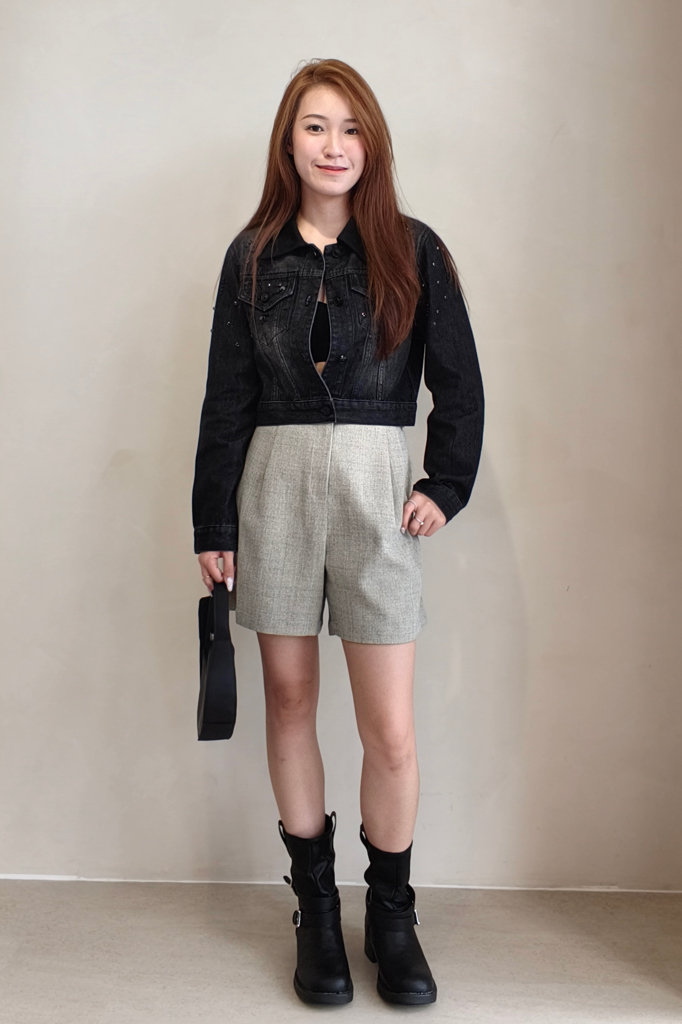 CB2570 Fashionable Denim Cropped Jacket