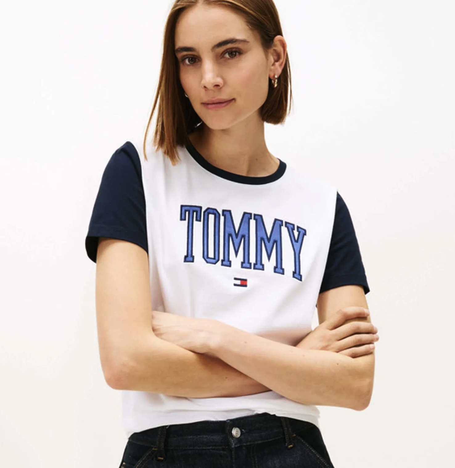 Tommy Hilfiger  Varsity Tommy Logo Ringer T-SHIRT 