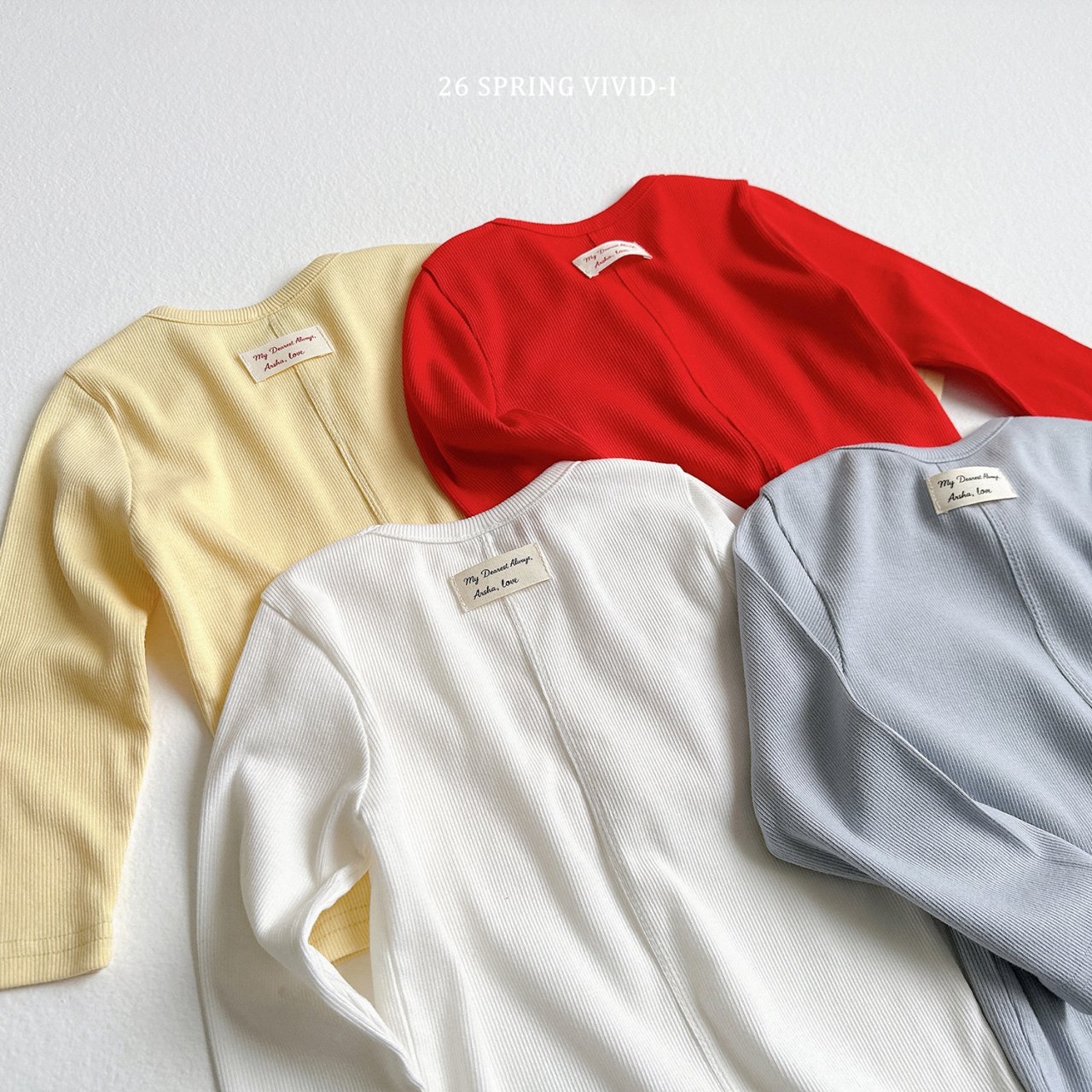🌸預訂 韓國直送🌸🇰🇷VIVIDI四色日常純色長袖打底上衣