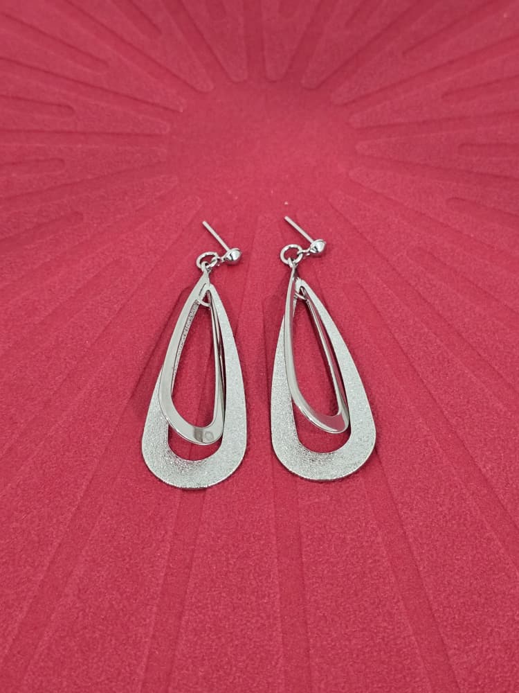 Layered Cut-Out Drop Stud Earrings