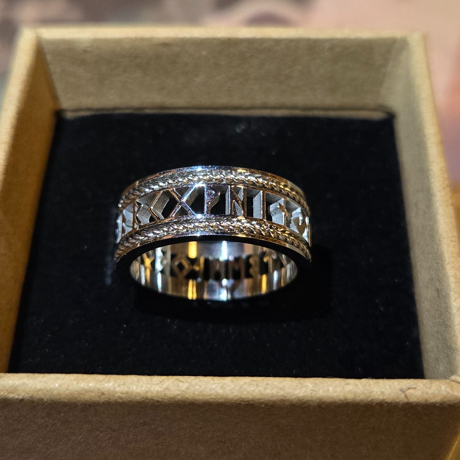 盧恩符文弗雷之赐復古麻花鏤空魔法指環  Rune Frey Retro Braided Hollow Magic Ring