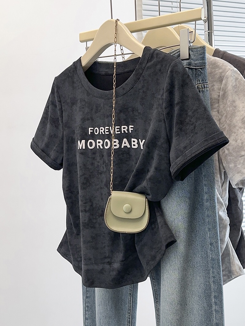 B119(36919) 韩系扎染FOREVER MOROBABY腰褶皱3色上衣