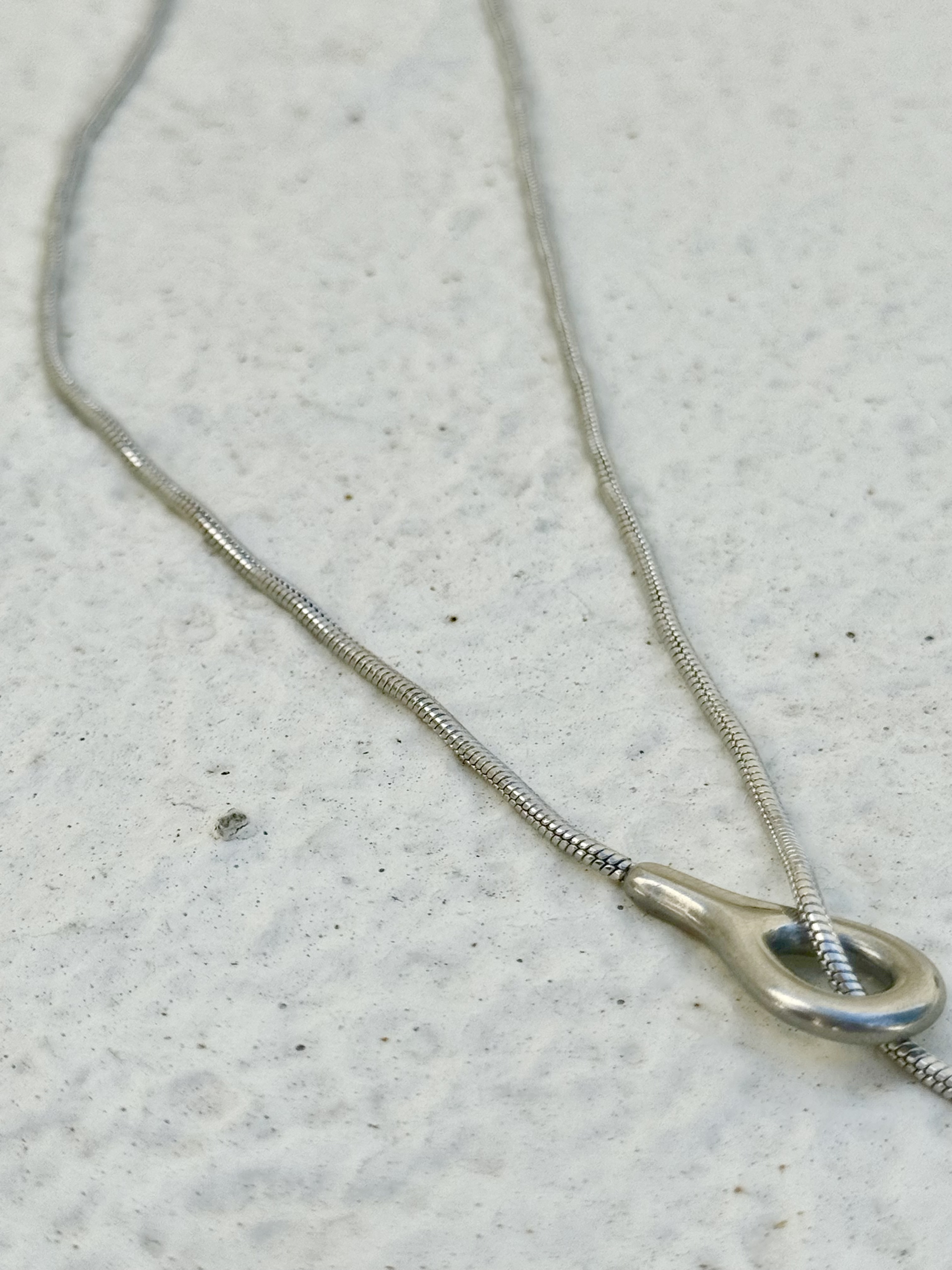 Sliver water drop stainless necklace