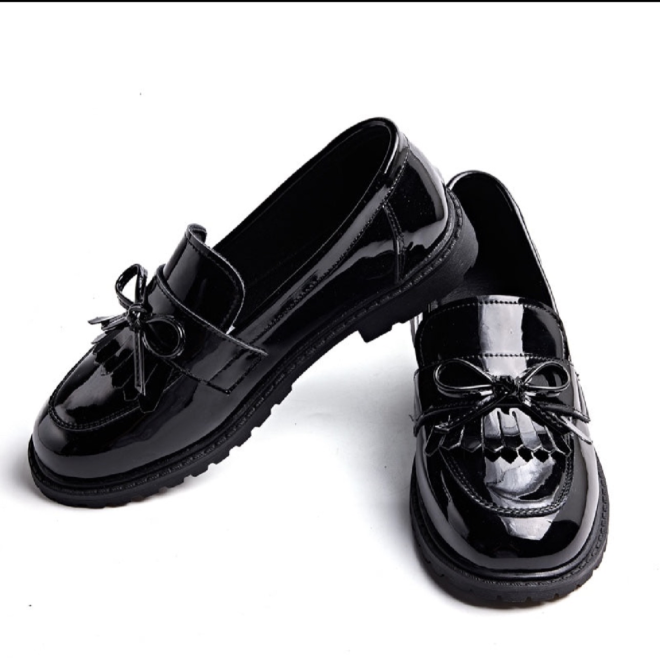 香港新款女仔中學生亮光皮鞋DY003