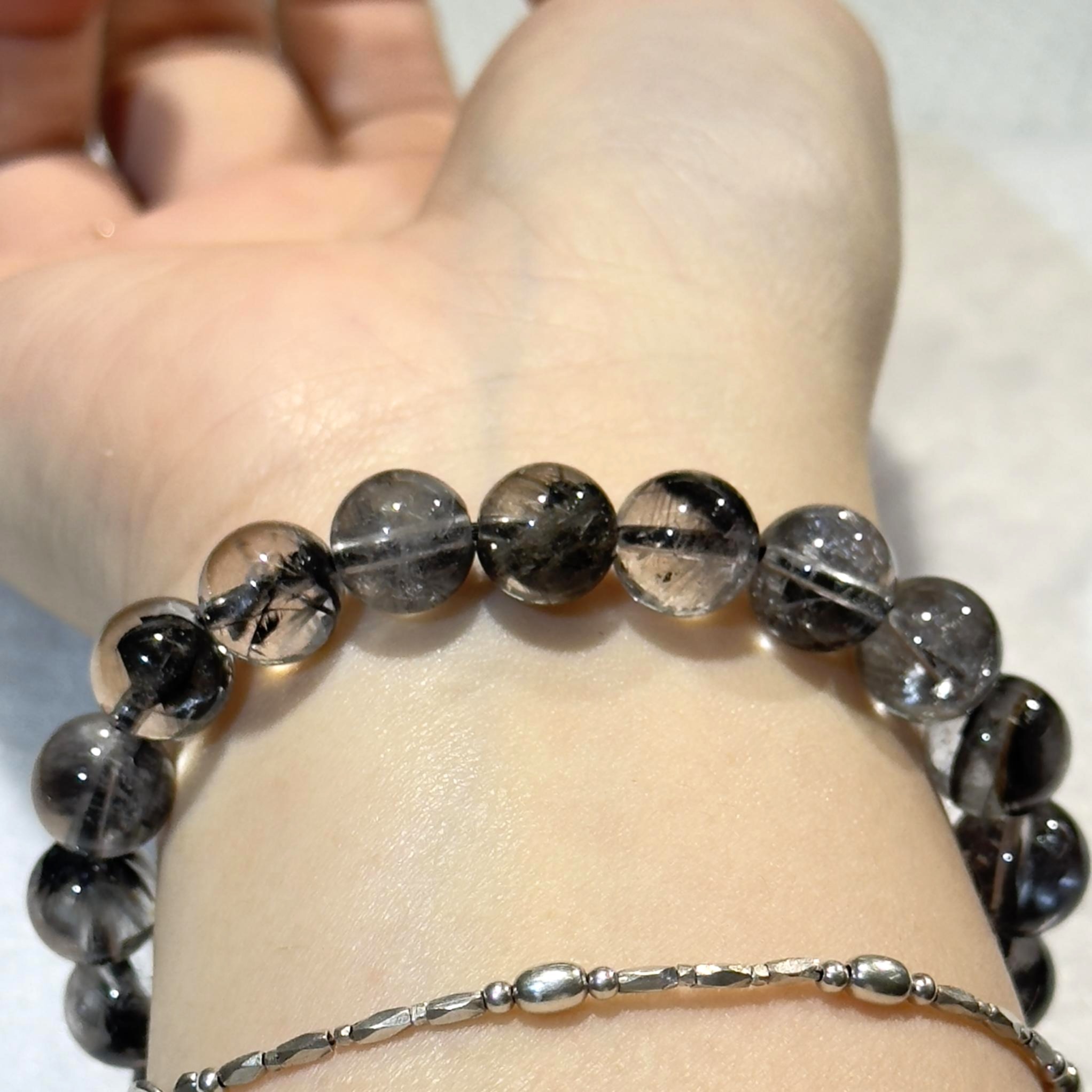 黑銀鈦手串 9mm+/- #CA0018