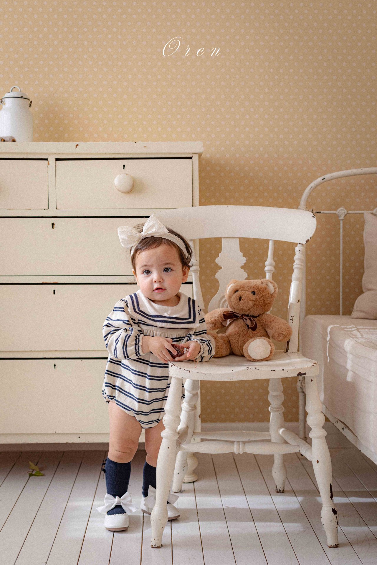 橫間水手風 Jumpsuit / 連身裙 / 套裝 