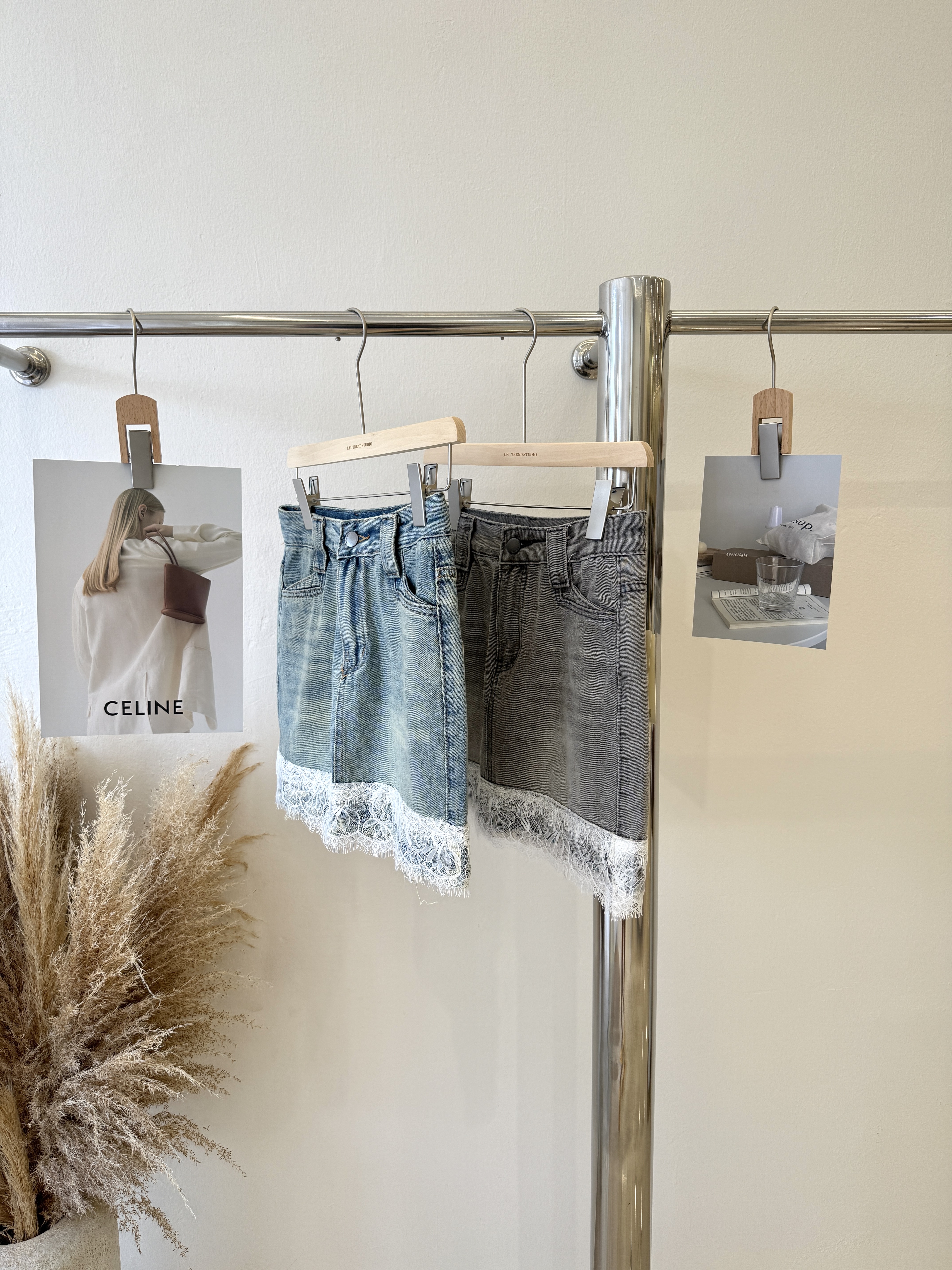 6207 爆款蕾丝牛仔短裙