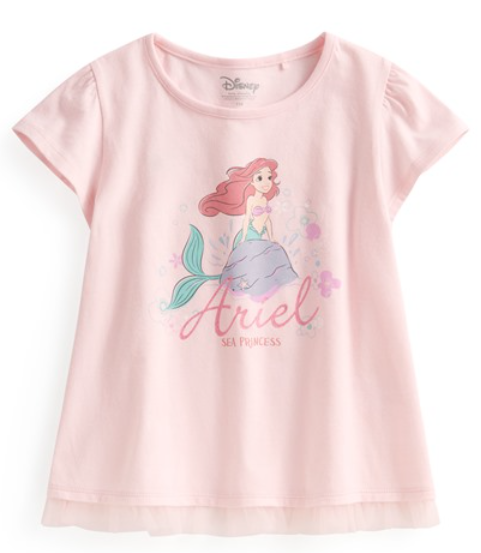 迪士尼系列網紗拼接印花T恤-47-童